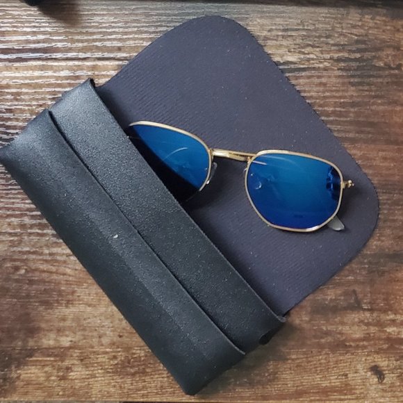 Metal Classic Vintage Sunglasses | Luxury Designer Modern Hexagonal Sunglasses - Picture 5 of 8